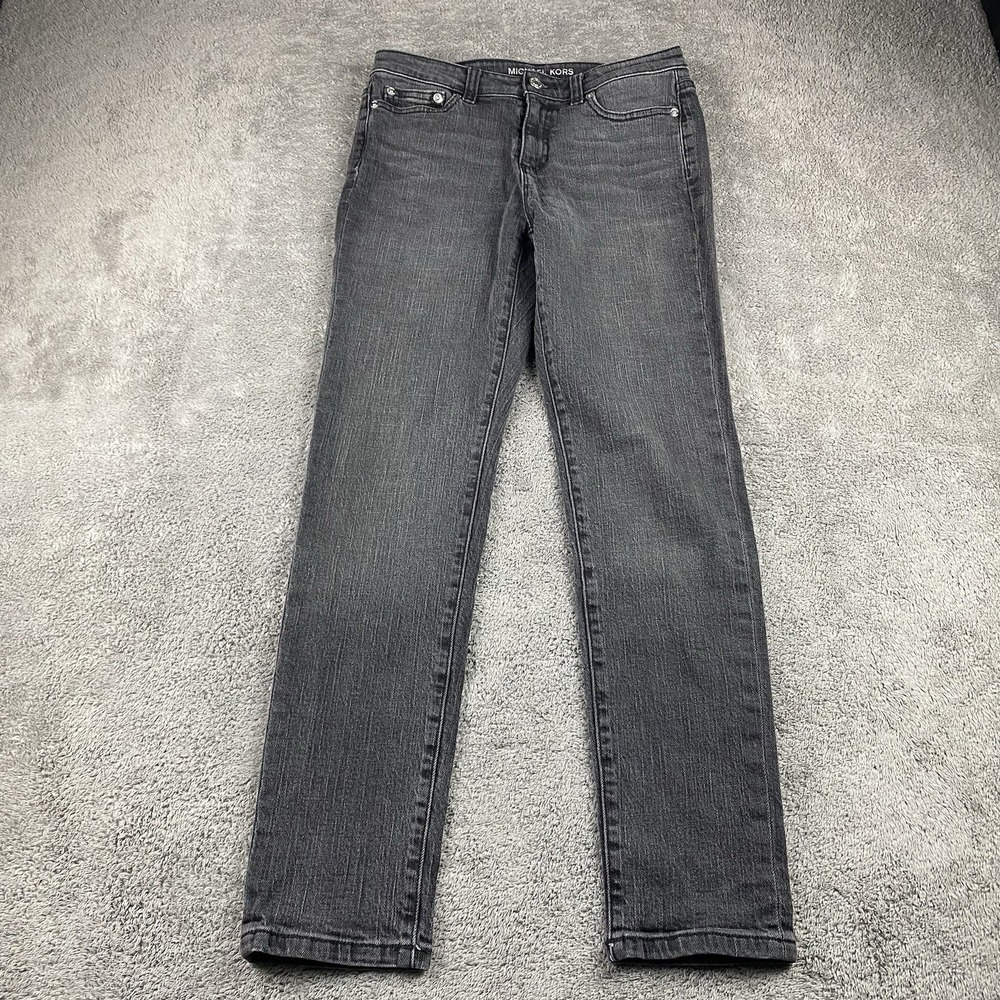 Michael‎ Kors Skinny Jeans Womens 2 Petite Gray Mid Rise
